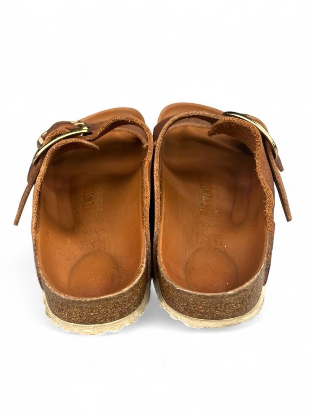 Birkenstock Arizona Big Buckle Oiled Leather Cognac Sandals EU 39 US 8 Narrow - Picture 5 of 8
